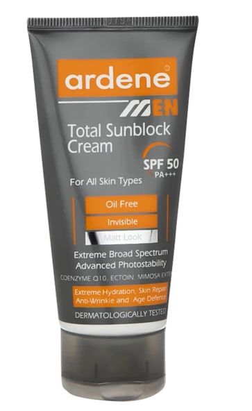 کرم ضد آفتاب آقایان آردن مدل Total SPF 50 وزن 50 گرم