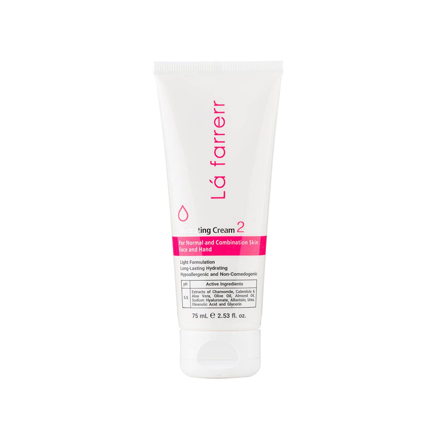 کرم آبرسان دست و صورت لافارر کد 2 مناسب پوست های نرمال و مختلط حجم 75 میلی لیتر