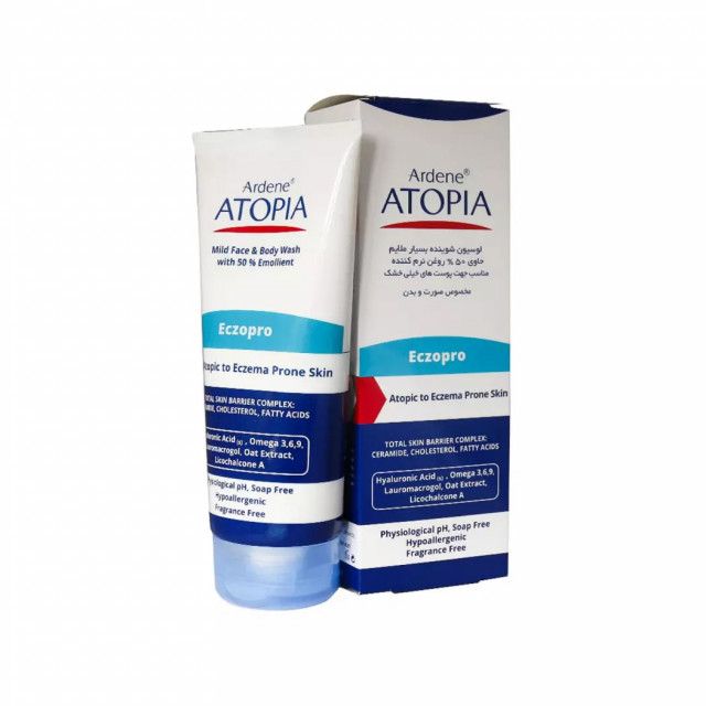 لوسیون شوینده صورت و بدن آردن سری Atopia مدل Eczopro حجم 200 میلی لیتر