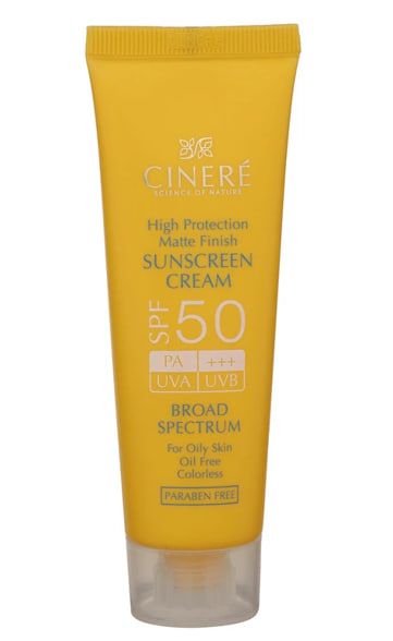 کرم ضد آفتاب سینره SPF 50 مناسب پوست های چرب حجم 50 میلی لیتر - بی رنگ